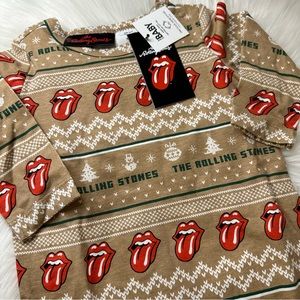 The Rolling Stones Christmas xmas baby newborn romper onesie 0-3 months holiday